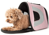 Pet Life ® Sporty Mesh Airline Approved Zippered Folding Collapsible Travel Pet Dog Carrier - BIG FRENCHIES