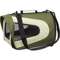 Pet Life ® Sporty Mesh Airline Approved Zippered Folding Collapsible Travel Pet Dog Carrier - BIG FRENCHIES