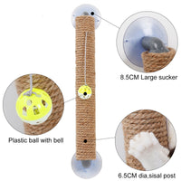 Pet Life ® 'Stick N' Claw' Sisal Rope and Toy Suction Cup Stick Shaped Cat Scratcher - BIG FRENCHIES
