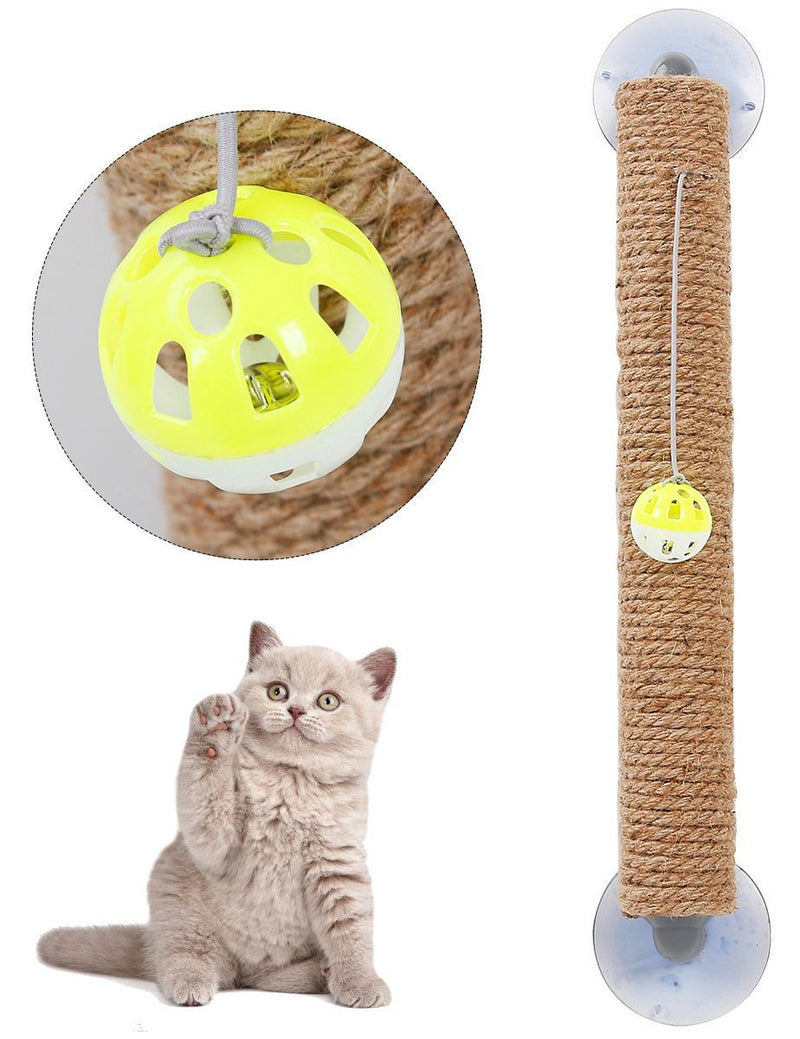 Pet Life ® 'Stick N' Claw' Sisal Rope and Toy Suction Cup Stick Shaped Cat Scratcher - BIG FRENCHIES