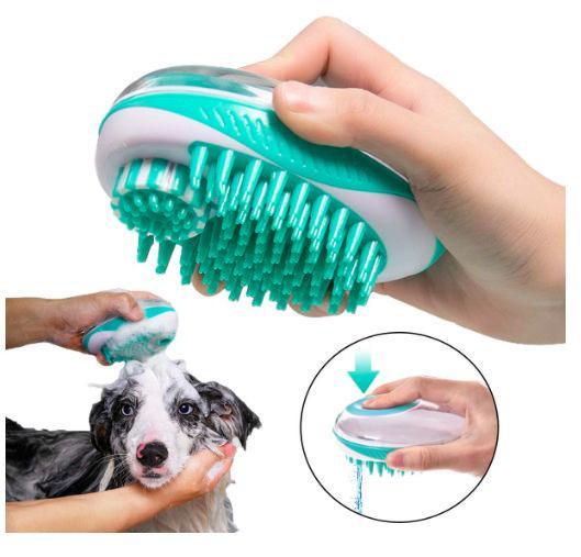 Pet Life ® 'Swasher' Shampoo Dispensing Massage and Bathing Brush - BIG FRENCHIES