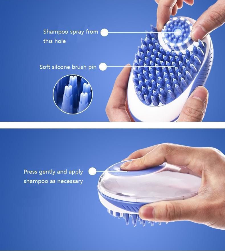 Pet Life ® 'Swasher' Shampoo Dispensing Massage and Bathing Brush - BIG FRENCHIES
