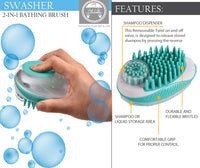 Pet Life ® 'Swasher' Shampoo Dispensing Massage and Bathing Brush - BIG FRENCHIES