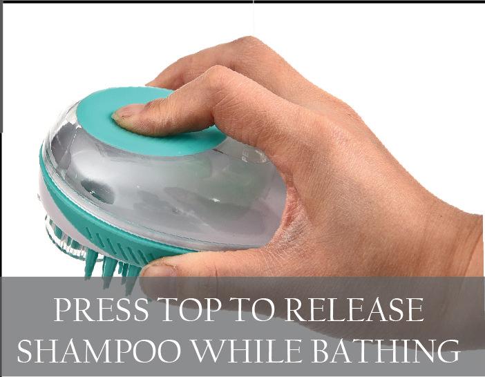 Pet Life ® 'Swasher' Shampoo Dispensing Massage and Bathing Brush - BIG FRENCHIES