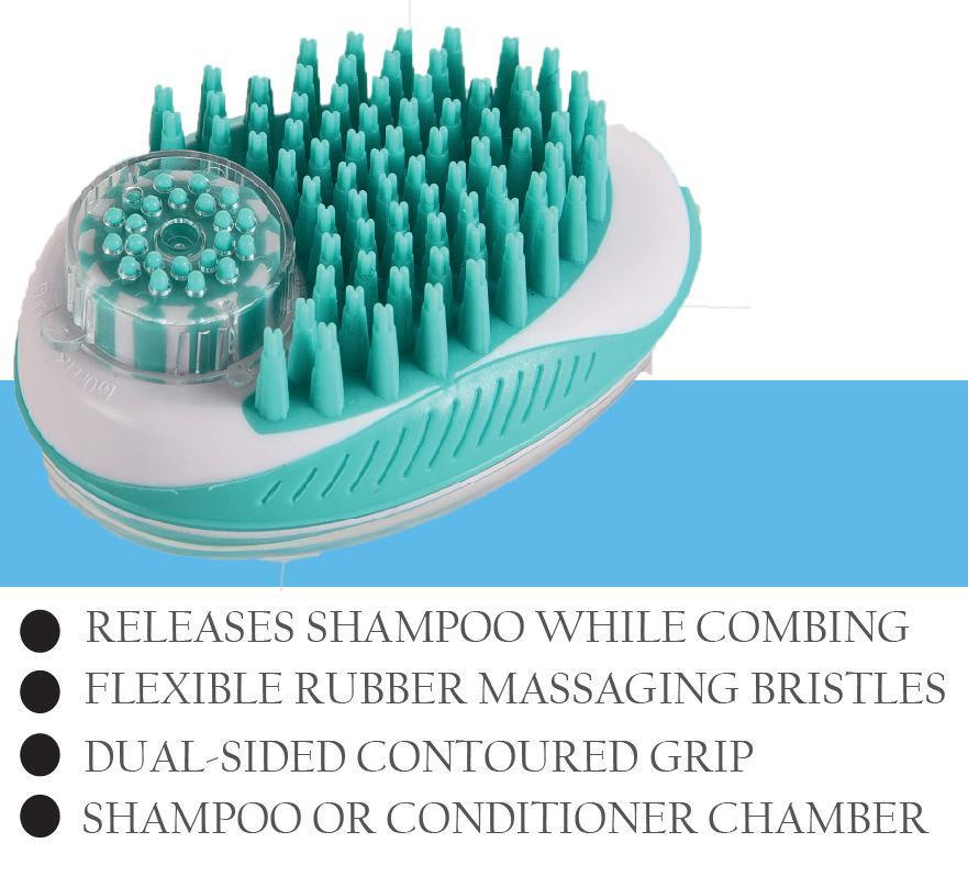 Pet Life ® 'Swasher' Shampoo Dispensing Massage and Bathing Brush - BIG FRENCHIES