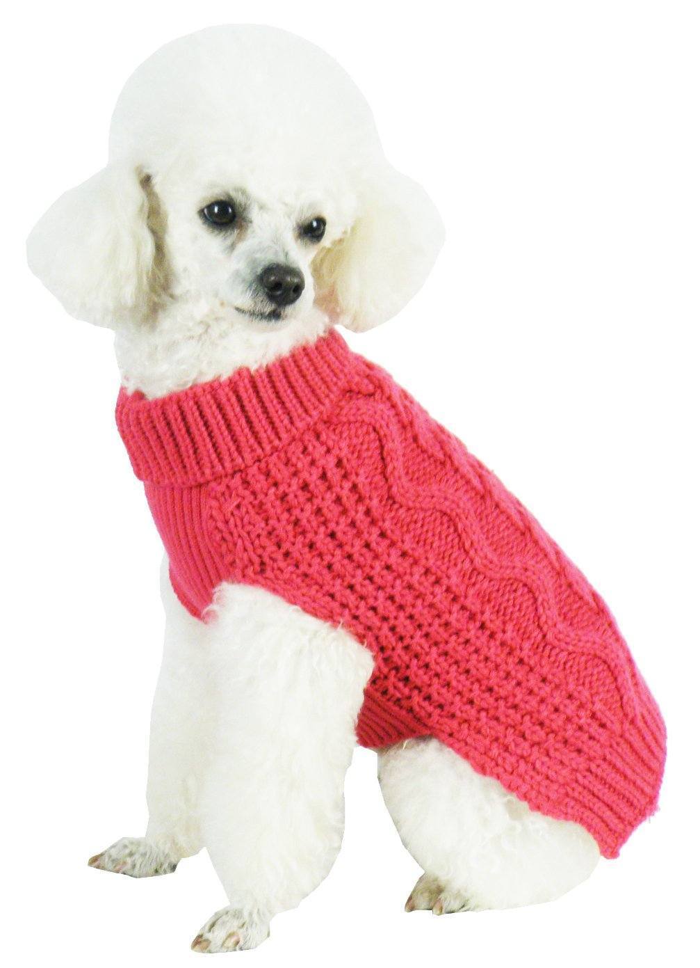 Pet Life ® 'Swivel-Swirl' Heavy Cable Knitted Fashion Designer Dog Sweater - BIG FRENCHIES