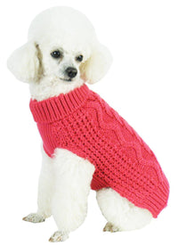 Pet Life ® 'Swivel-Swirl' Heavy Cable Knitted Fashion Designer Dog Sweater - BIG FRENCHIES