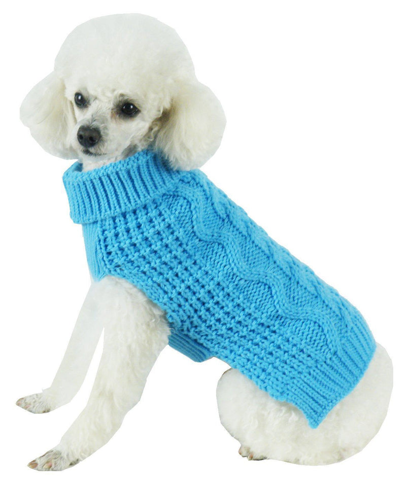 Pet Life ® 'Swivel-Swirl' Heavy Cable Knitted Fashion Designer Dog Sweater - BIG FRENCHIES