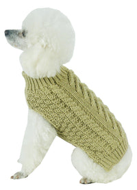 Pet Life ® 'Swivel-Swirl' Heavy Cable Knitted Fashion Designer Dog Sweater - BIG FRENCHIES