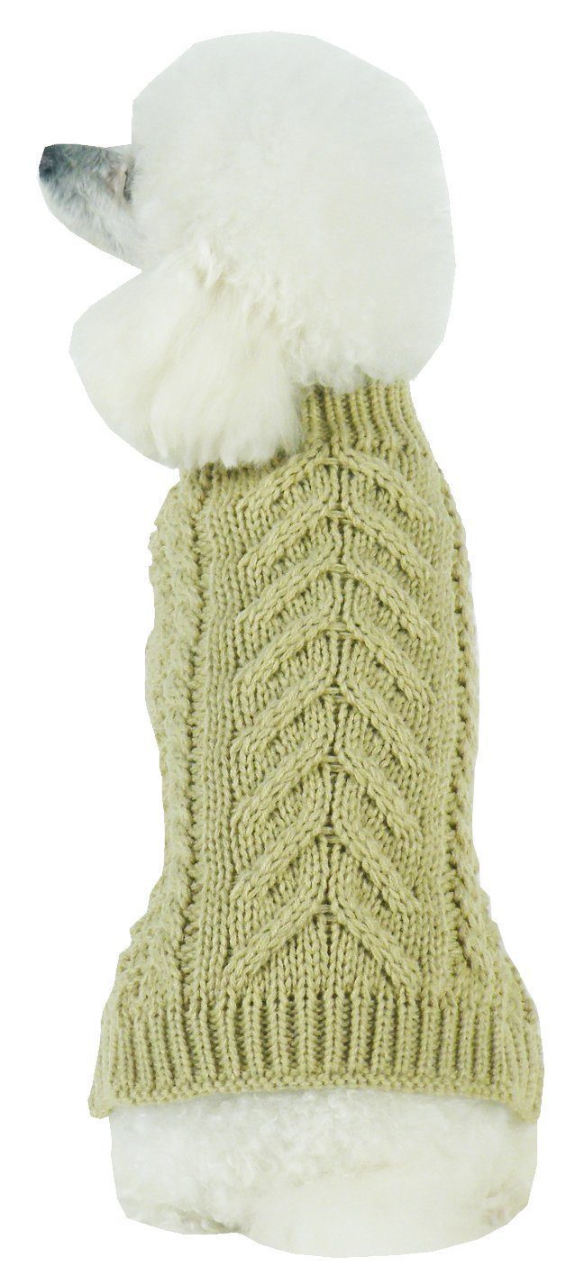 Pet Life ® 'Swivel-Swirl' Heavy Cable Knitted Fashion Designer Dog Sweater - BIG FRENCHIES