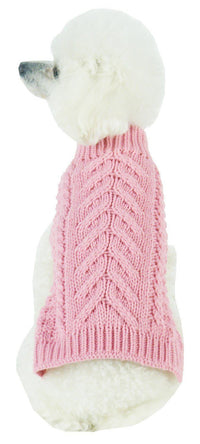 Pet Life ® 'Swivel-Swirl' Heavy Cable Knitted Fashion Designer Dog Sweater - BIG FRENCHIES