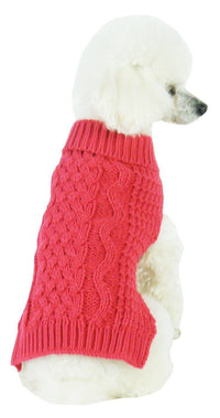 Pet Life ® 'Swivel-Swirl' Heavy Cable Knitted Fashion Designer Dog Sweater - BIG FRENCHIES