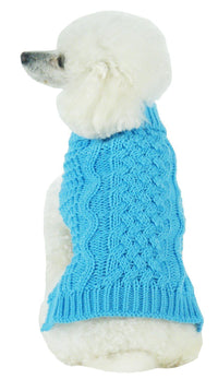 Pet Life ® 'Swivel-Swirl' Heavy Cable Knitted Fashion Designer Dog Sweater - BIG FRENCHIES