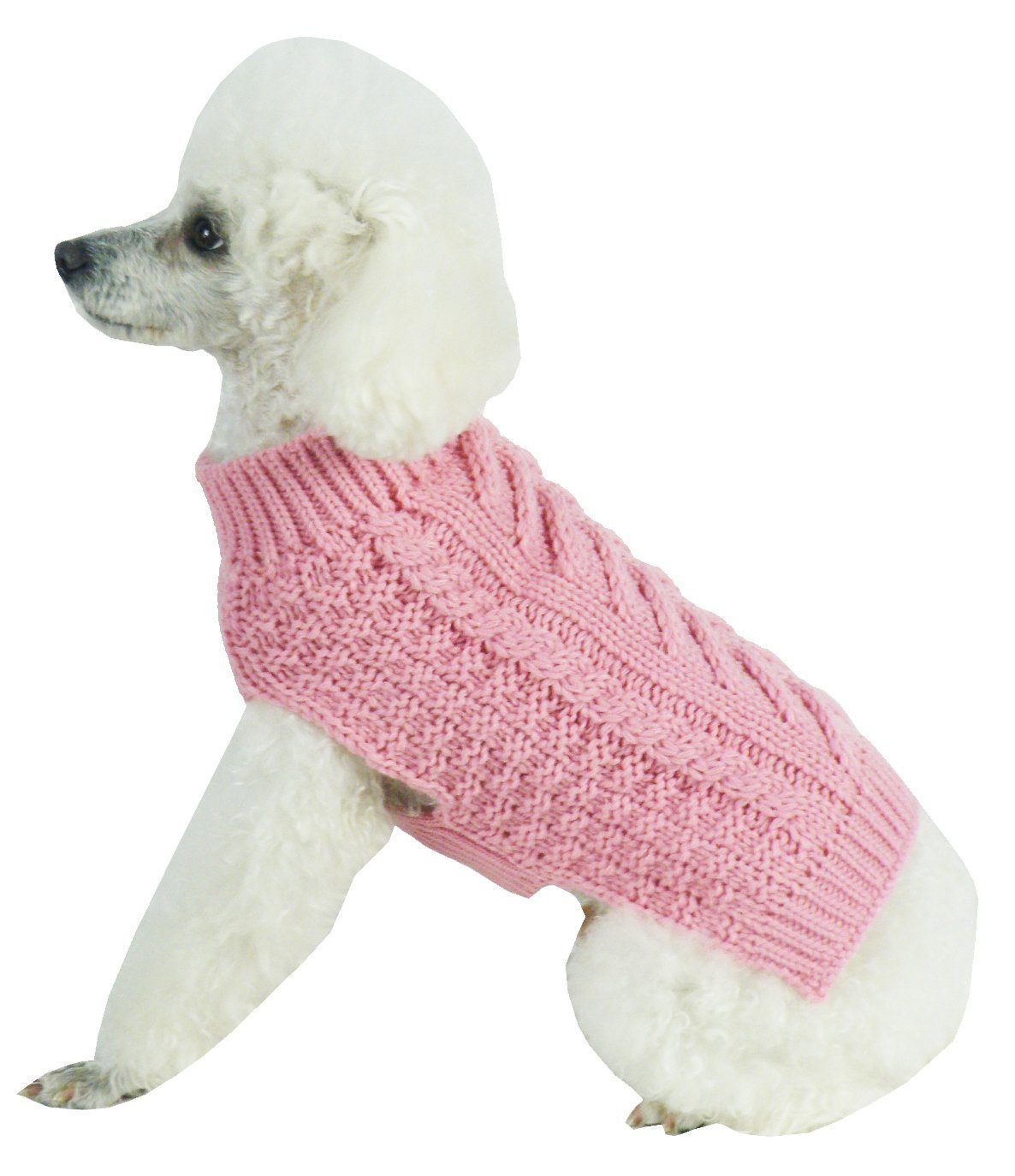 Pet Life ® 'Swivel-Swirl' Heavy Cable Knitted Fashion Designer Dog Sweater - BIG FRENCHIES