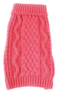 Pet Life ® 'Swivel-Swirl' Heavy Cable Knitted Fashion Designer Dog Sweater - BIG FRENCHIES