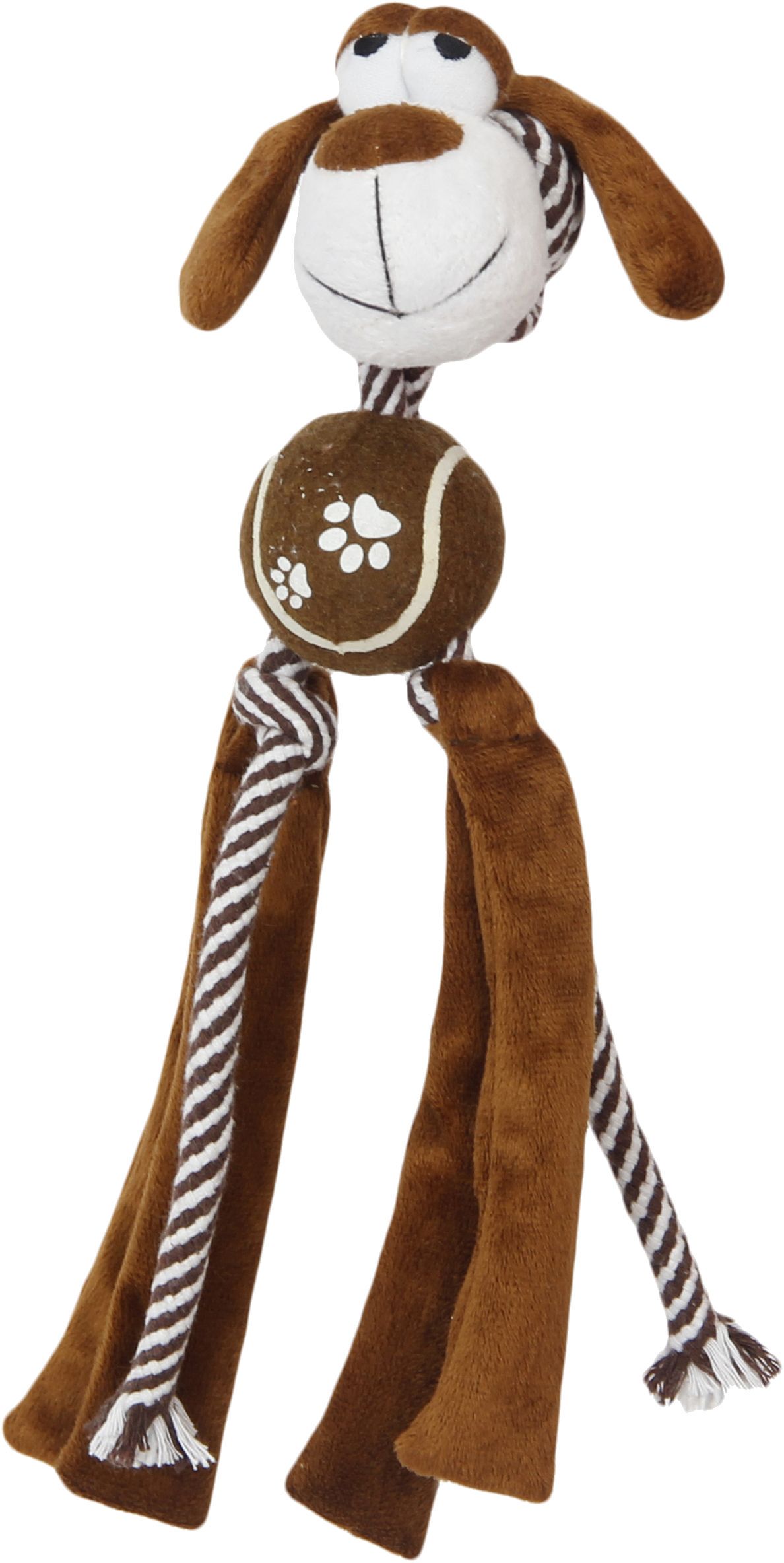 Pet Life ® 'Tennis Pawl' Rope Squeaker and Crinkle Tennis Dog Toy - BIG FRENCHIES