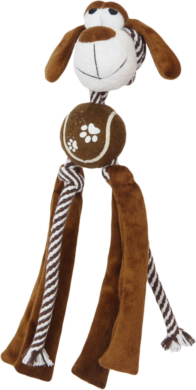 Pet Life ® 'Tennis Pawl' Rope Squeaker and Crinkle Tennis Dog Toy - BIG FRENCHIES