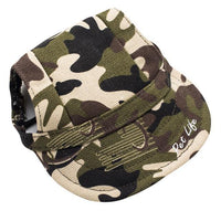 Pet Life ® 'Torrential Downfour' Camouflage UV Protectant Adjustable Fashion Dog Hat Cap - BIG FRENCHIES