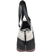 Pet Life ® 'Tote n' Boater' Trendy Spotted Designer Fashion Travel Pet Dog Carrier - BIG FRENCHIES