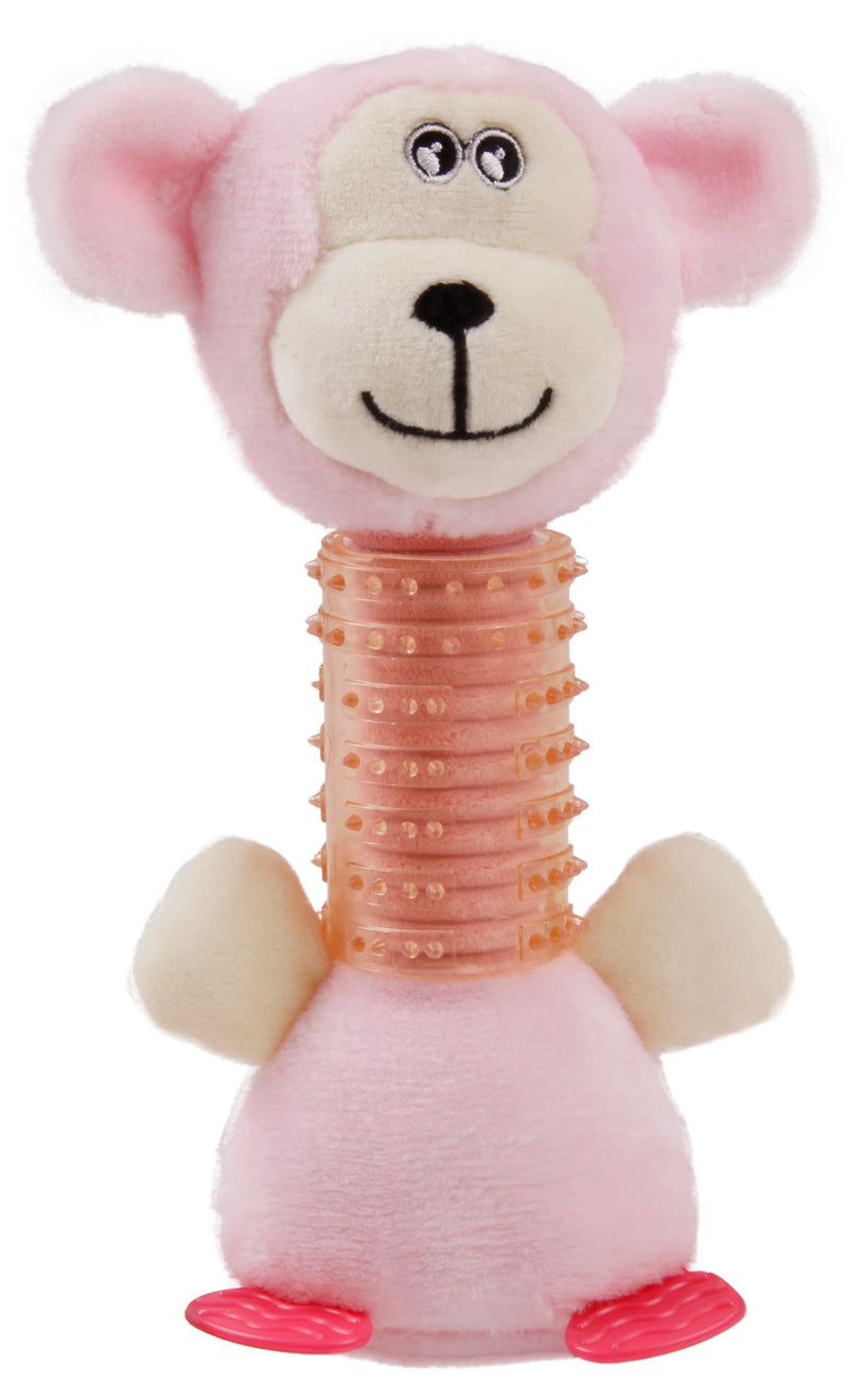 Pet Life ® Totty-Chew' Plush and Rubber Squeaking Newborn Teething Cat and Dog Toy - BIG FRENCHIES