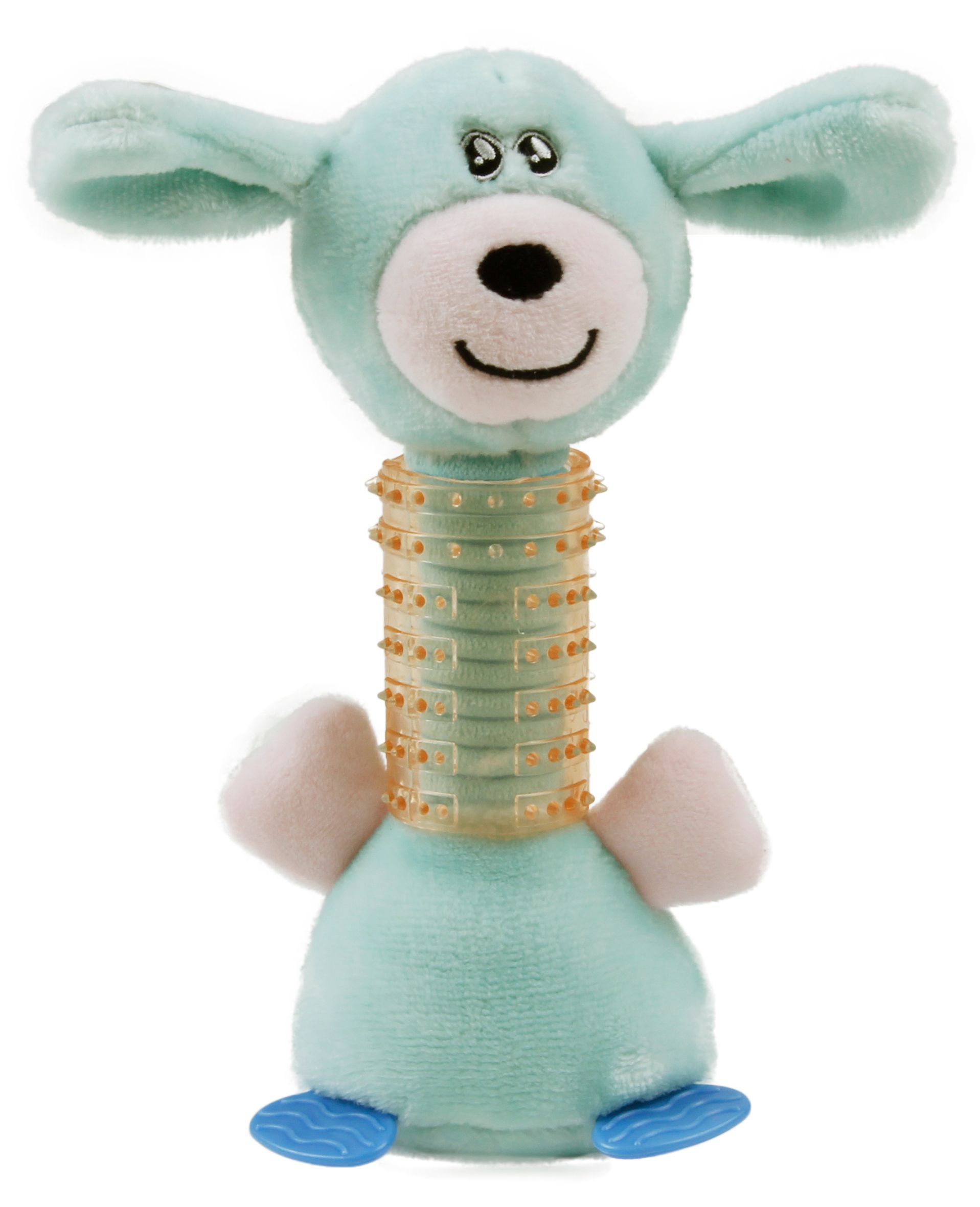 Pet Life ® Totty-Chew' Plush and Rubber Squeaking Newborn Teething Cat and Dog Toy - BIG FRENCHIES