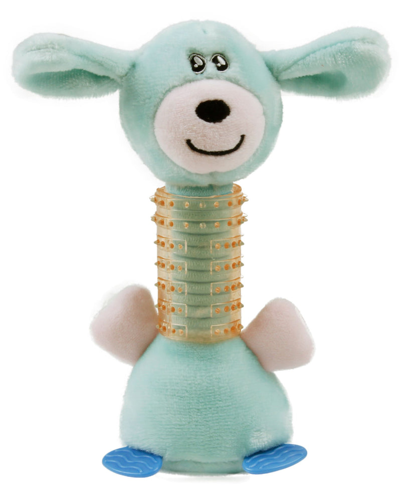 Pet Life ® Totty-Chew' Plush and Rubber Squeaking Newborn Teething Cat and Dog Toy - BIG FRENCHIES