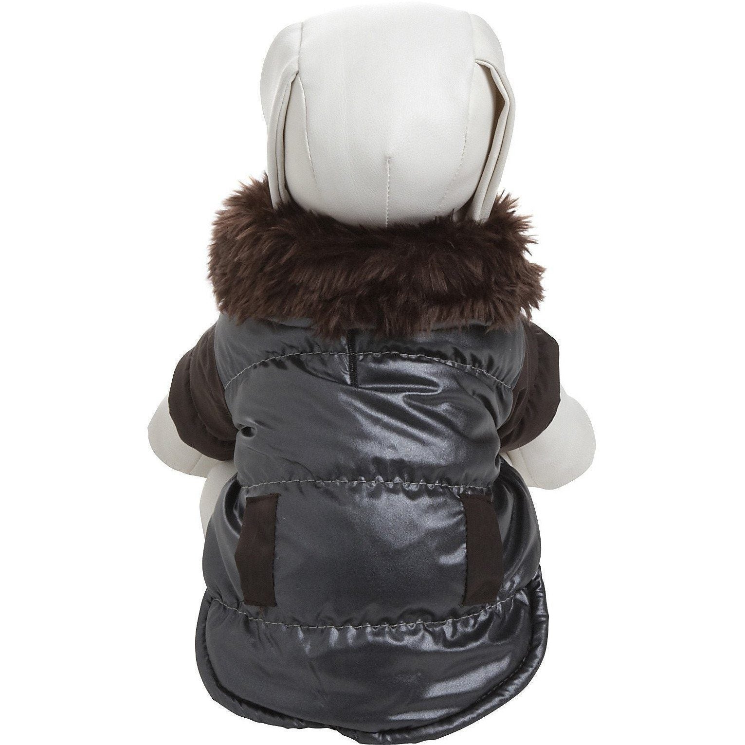 Pet Life ® Track-Collared' Metallic Ultra Fur 3M Insulated Pet Dog Jacket - BIG FRENCHIES