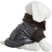 Pet Life ® Track-Collared' Metallic Ultra Fur 3M Insulated Pet Dog Jacket - BIG FRENCHIES