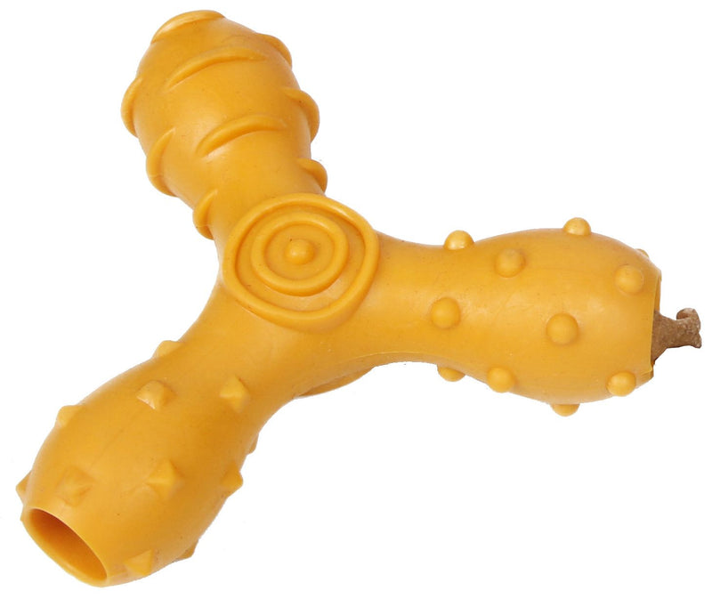Pet Life ® 'Tri-Chew' Treat Dispensing and Chewing Interactive TPR Dog Toy - BIG FRENCHIES