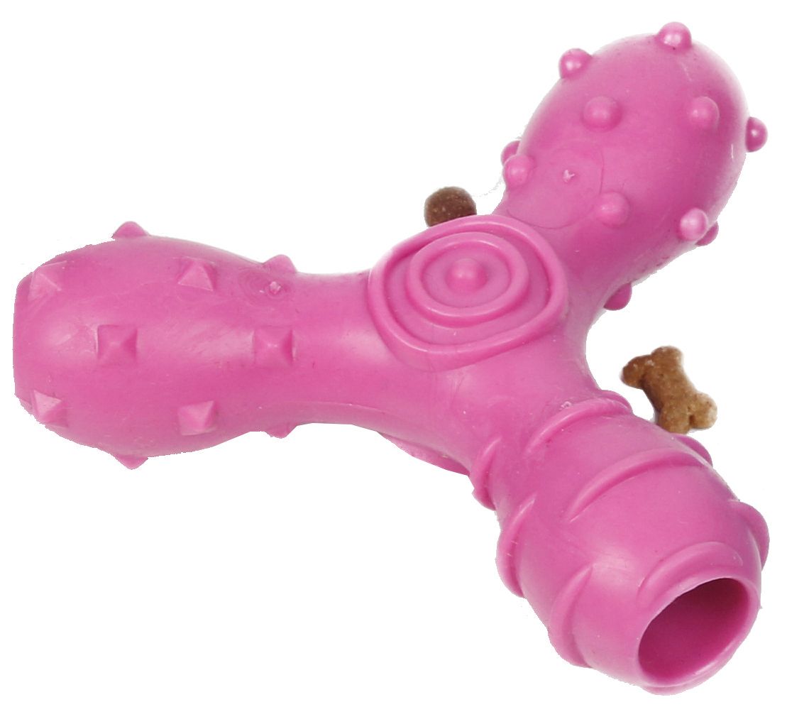 Pet Life ® 'Tri-Chew' Treat Dispensing and Chewing Interactive TPR Dog Toy - BIG FRENCHIES
