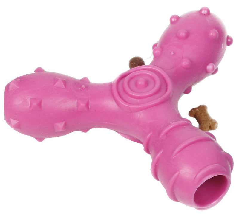 Pet Life ® 'Tri-Chew' Treat Dispensing and Chewing Interactive TPR Dog Toy - BIG FRENCHIES