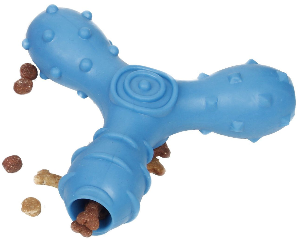 Pet Life ® 'Tri-Chew' Treat Dispensing and Chewing Interactive TPR Dog Toy - BIG FRENCHIES