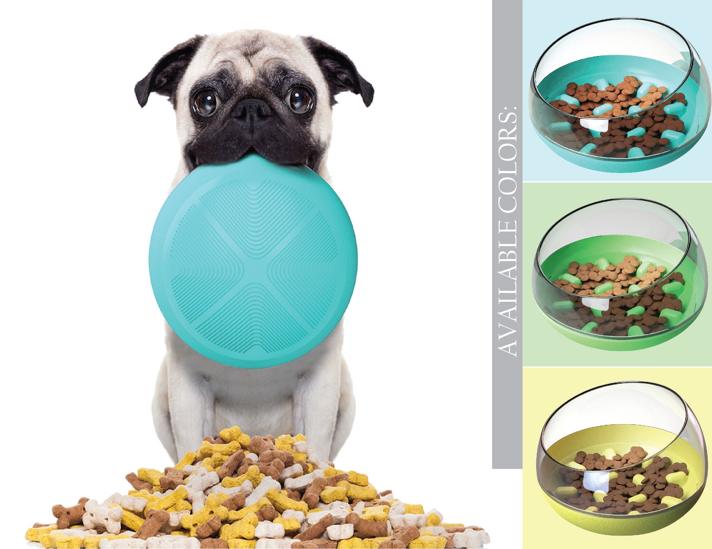 Pet Life ® 'Tumbowl' Slow Feeding Pet Bowl - BIG FRENCHIES
