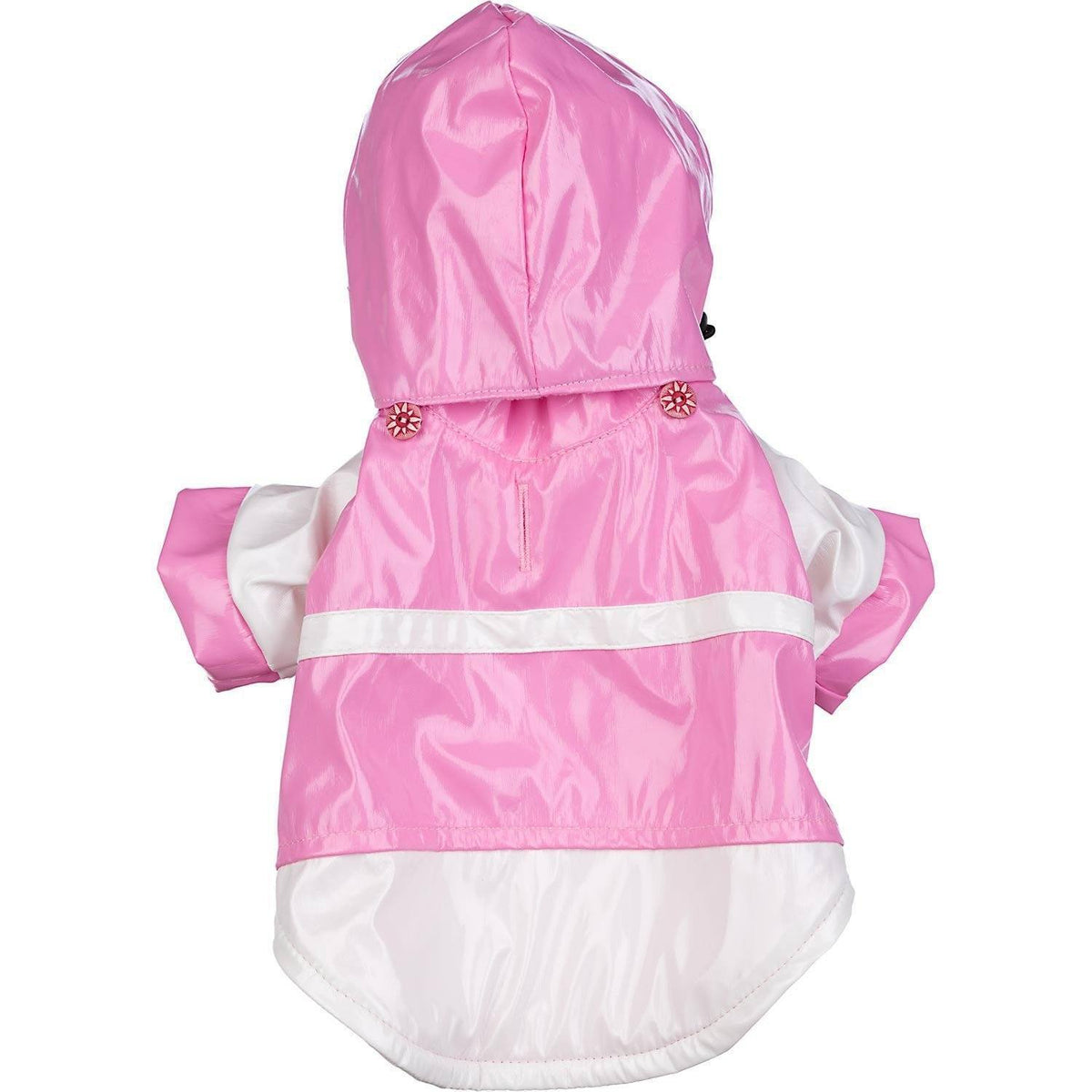Pet Life ® 'Two-Tone' Waterproof Adjustable Dog Raincoat Jacket w/ Removable Hood - BIG FRENCHIES