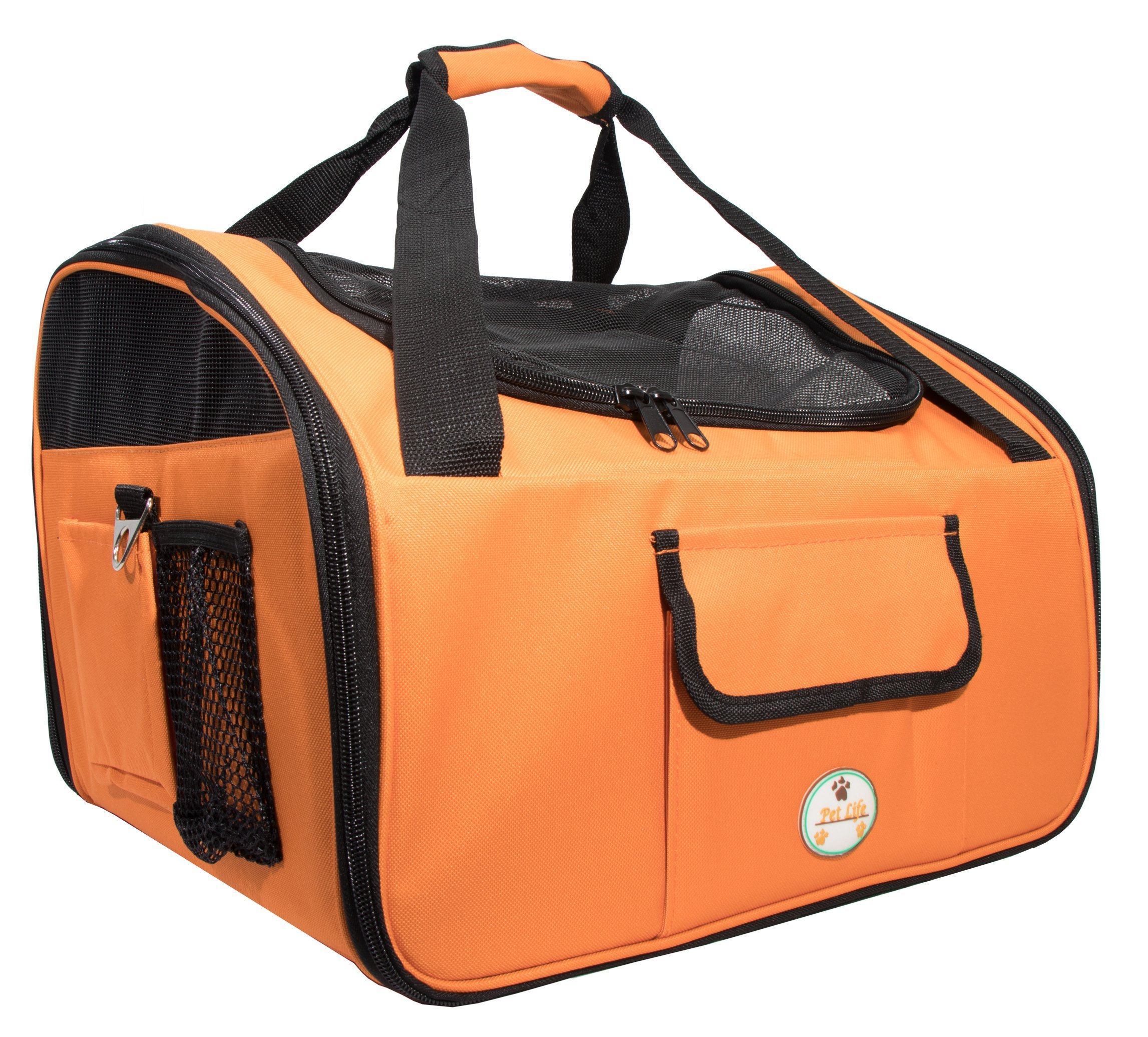 Pet Life ® 'Ultra-Lock' Collapsible Safety Travel Wire Folding Pet Dog Carseat Car Seat Carrier crate - BIG FRENCHIES