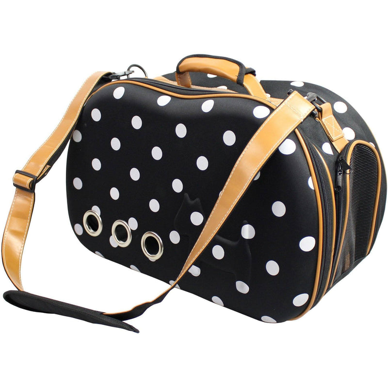 Pet Life ® 'Venta-shell' Airline Approved Perforated Dotted Collapsible Military Grade Fashion Designer Pet Dog Carrier Crate - BIG FRENCHIES