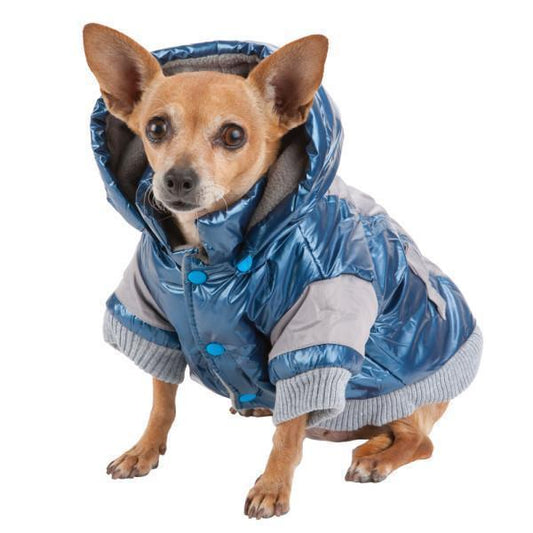 Pet Life ® 'Vintage Aspen' 3M Insulated Sporty Ski Dog Jacket w/ Removable Hood - BIG FRENCHIES