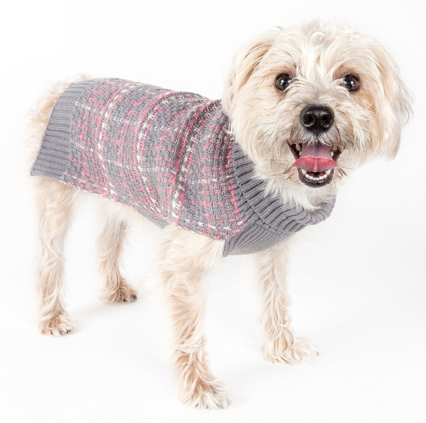 Pet Life ® Vintage Symphony Static Fashion Knitted Designer Dog Sweater - BIG FRENCHIES