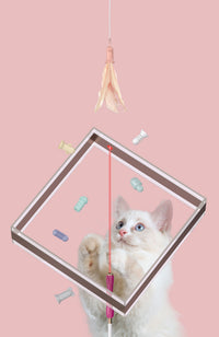 Pet Life ® 'Wander-cat' Customizeable and Extendable 10-in-1 Attachment Laser Cat Teaser - BIG FRENCHIES
