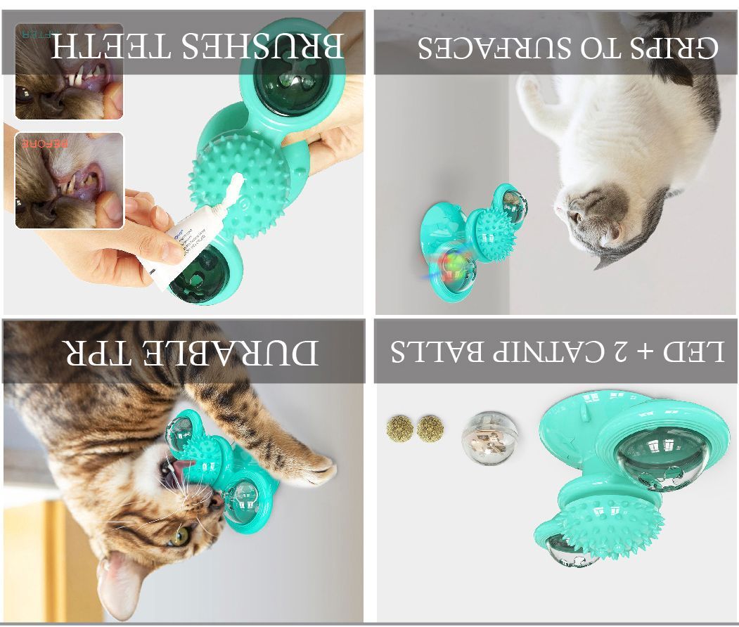 Pet Life ® 'Windmill' Rotating Suction Cup Spinning Cat Toy - BIG FRENCHIES