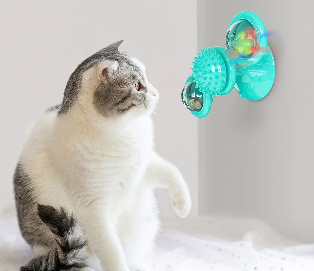 Pet Life ® 'Windmill' Rotating Suction Cup Spinning Cat Toy - BIG FRENCHIES