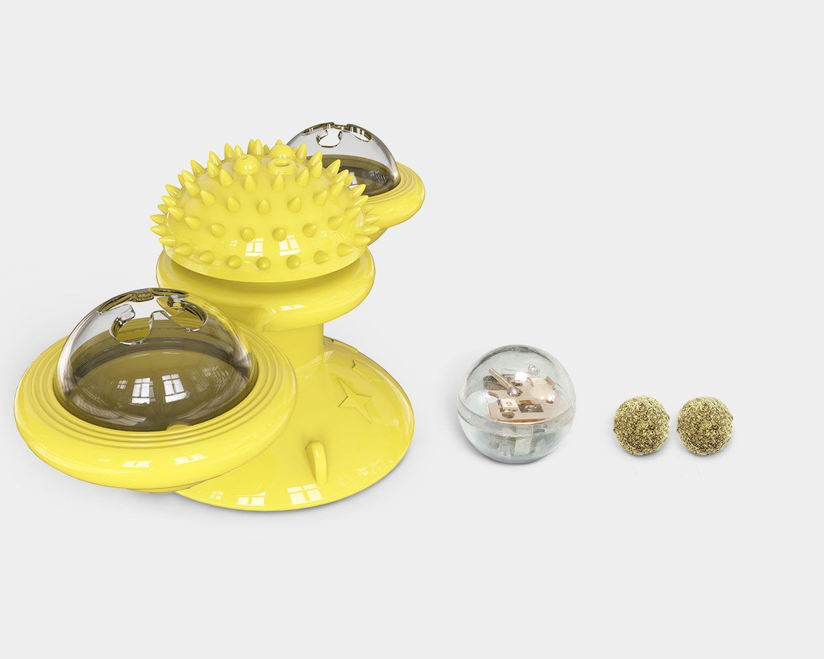 Pet Life ® 'Windmill' Rotating Suction Cup Spinning Cat Toy - BIG FRENCHIES