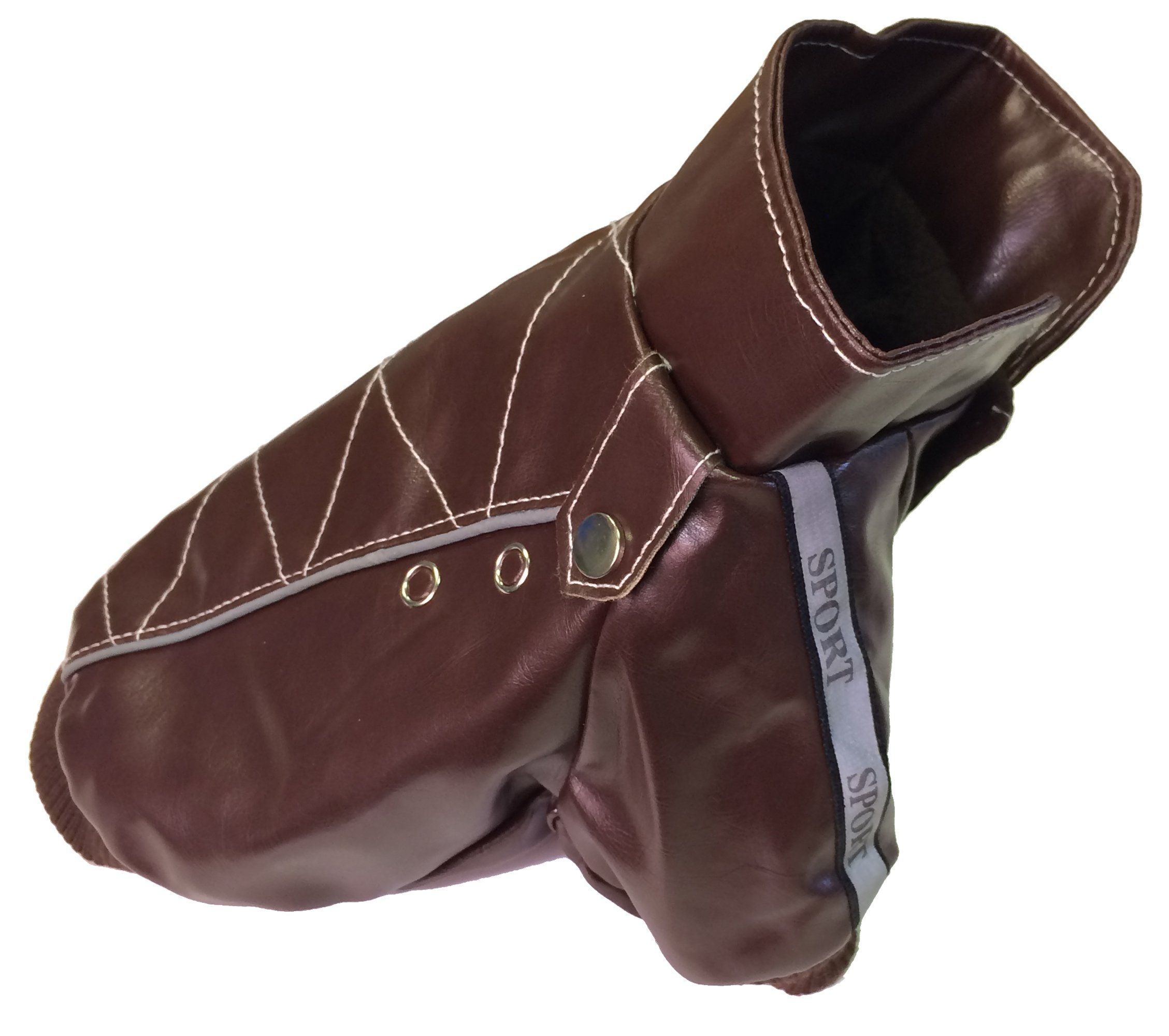 Pet Life ® 'Wuff-Rider' Fashion Suede Stitched Dog Jacket - BIG FRENCHIES