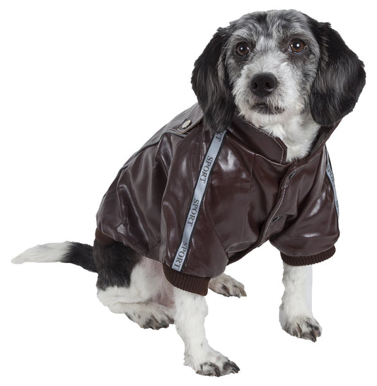 Pet Life ® 'Wuff-Rider' Fashion Suede Stitched Dog Jacket - BIG FRENCHIES