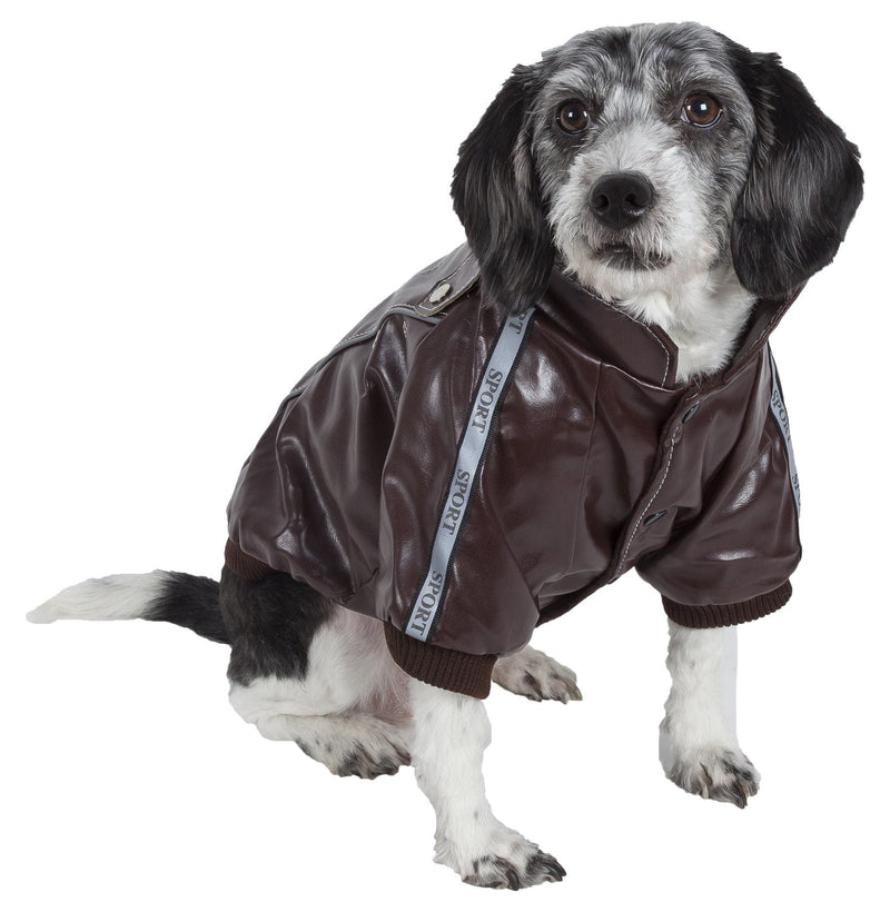 Pet Life ® 'Wuff-Rider' Fashion Suede Stitched Dog Jacket - BIG FRENCHIES