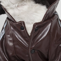 Pet Life ® 'Wuff-Rider' Fashion Suede Stitched Dog Jacket - BIG FRENCHIES