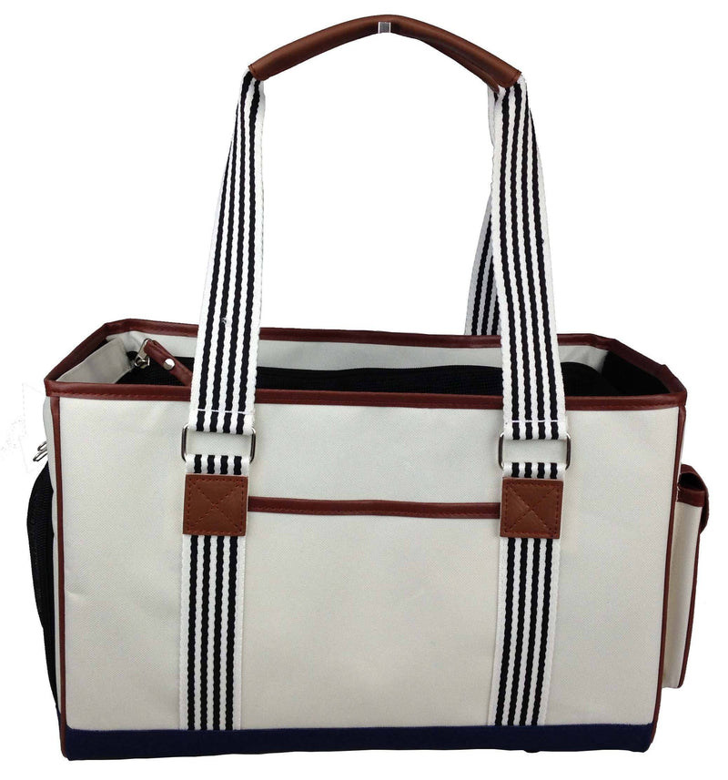 Pet Life ® 'Yacht Polo' Designer Travel Fashion Pet Dog Carrier w/ Pouch - BIG FRENCHIES