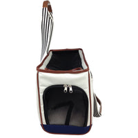 Pet Life ® 'Yacht Polo' Designer Travel Fashion Pet Dog Carrier w/ Pouch - BIG FRENCHIES