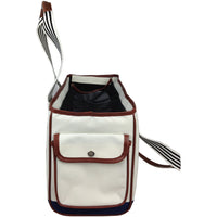 Pet Life ® 'Yacht Polo' Designer Travel Fashion Pet Dog Carrier w/ Pouch - BIG FRENCHIES