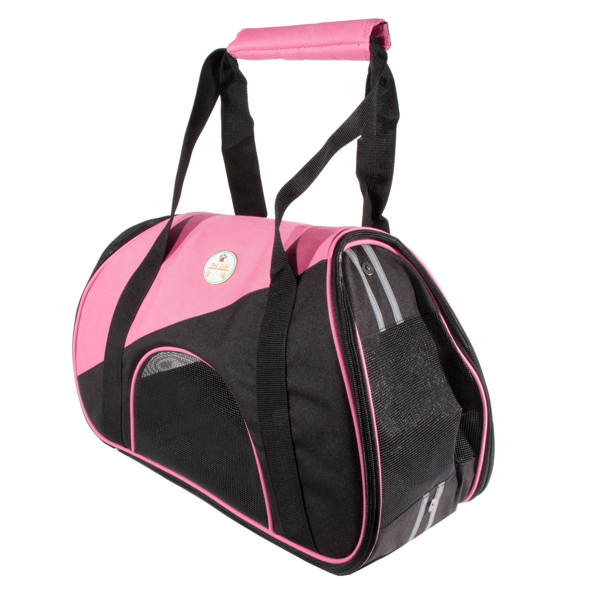 Pet Life ® 'Zip-N-Go' Airline Approved Contoured Fashion Designer Pet Dog Carrier - BIG FRENCHIES